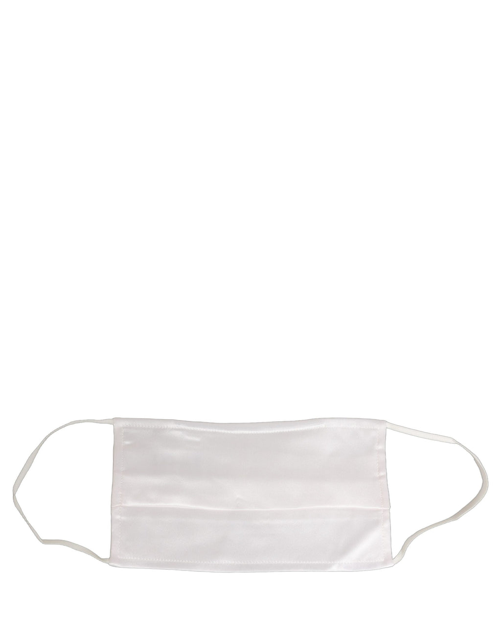 White Satin Silk Pleated Elastic Ear Strap Face Mask
