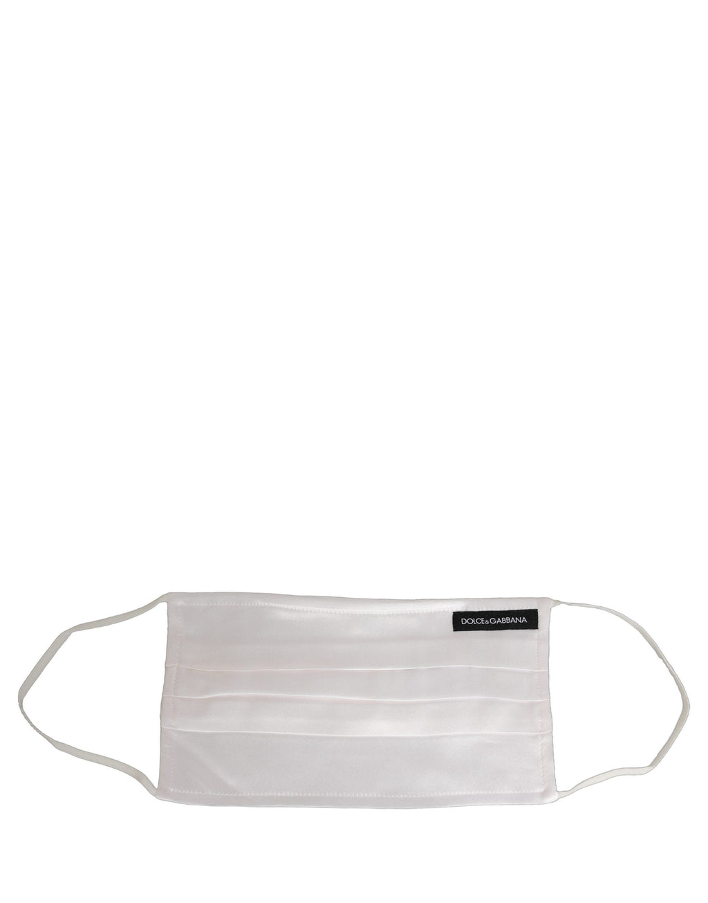 White Satin Silk Pleated Elastic Ear Strap Face Mask
