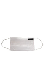 White Satin Silk Pleated Elastic Ear Strap Face Mask