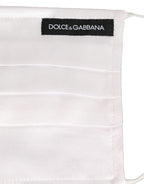 White Satin Silk Pleated Elastic Ear Strap Face Mask
