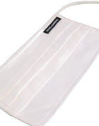 White Satin Silk Pleated Elastic Ear Strap Face Mask