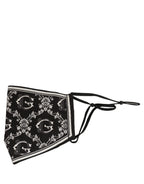 Black White Logo Baroque Elastic Ear Strap Face Mask