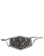 Black White Logo Baroque Elastic Ear Strap Face Mask