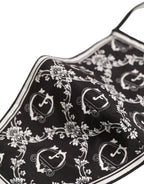 Black White Logo Baroque Elastic Ear Strap Face Mask