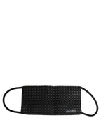 Black Silk Patterned Pleated Elastic Ear Strap Face Mask