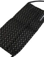 Black Silk Patterned Pleated Elastic Ear Strap Face Mask