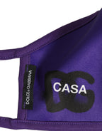 Purple Polyester DG CASA Logo Elastic Ear Strap Face Mask