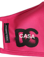 Pink Polyester DG CASA Logo Elastic Ear Strap Face Mask