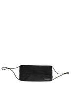 Black Silk Patterned Pleated Elastic Ear Strap Face Mask