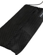 Black Silk Patterned Pleated Elastic Ear Strap Face Mask