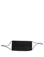Black Silk Patterned Pleated Elastic Ear Strap Face Mask