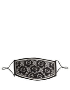Black White Logo Baroque Elastic Ear Strap Face Mask