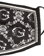 Black White Logo Baroque Elastic Ear Strap Face Mask