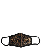 Brown Black Leopard Print Elastic Ear Strap Face Mask