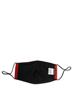 Men Black Carretto Print Elastic Ear Strap Face Mask