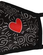 Black Heart DG Logo Monogram Elastic Ear Strap Face Mask