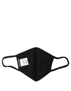 Black Baroque Print Polka Dot Elastic Ear Strap Face Mask