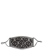 Black White Logo Baroque Elastic Ear Strap Face Mask
