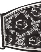 Black White Logo Baroque Elastic Ear Strap Face Mask