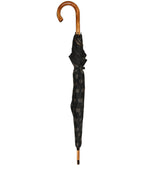 Black Gold Jacquard Polka Dot Long Handle Umbrella