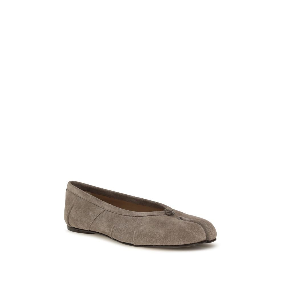 Gray Calf Leather Bos Taurus Ballet Flats