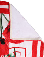 White Floral Poppy Print DG Logo Beach Towel