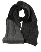 Multicolor Patchwork Wool Knit Shawl Scarf
