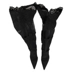 Black Over The Knee Sock Pumps Boots Shoes