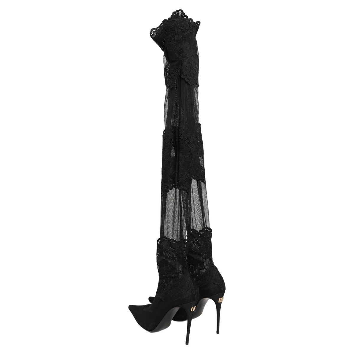Black Over The Knee Sock Pumps Boots Shoes
