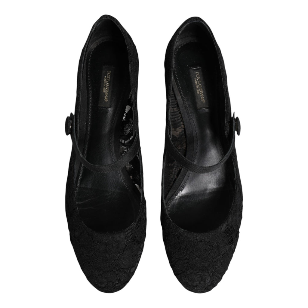 Black Vally Taormina Floral Lace Pumps Shoes