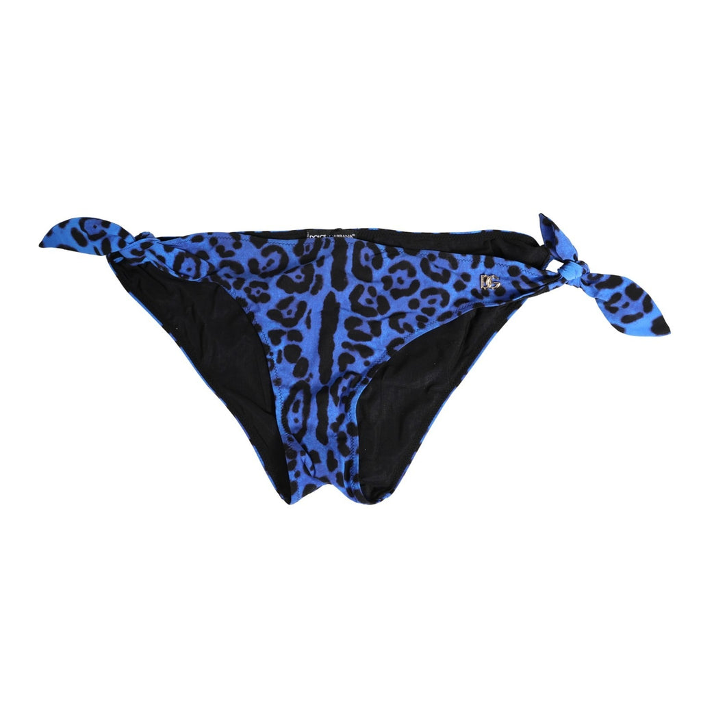 Blue Leopard Print Bikini Bottom Beachwear Swimwear