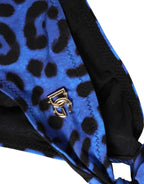 Blue Leopard Print Bikini Bottom Beachwear Swimwear