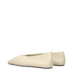 Beige Leather Ballet Flats