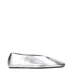 Gray Leather Ballet Flats