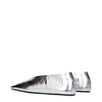 Gray Leather Ballet Flats
