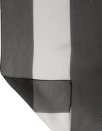 Black White Stripe Silk Shawl Stole Scarf