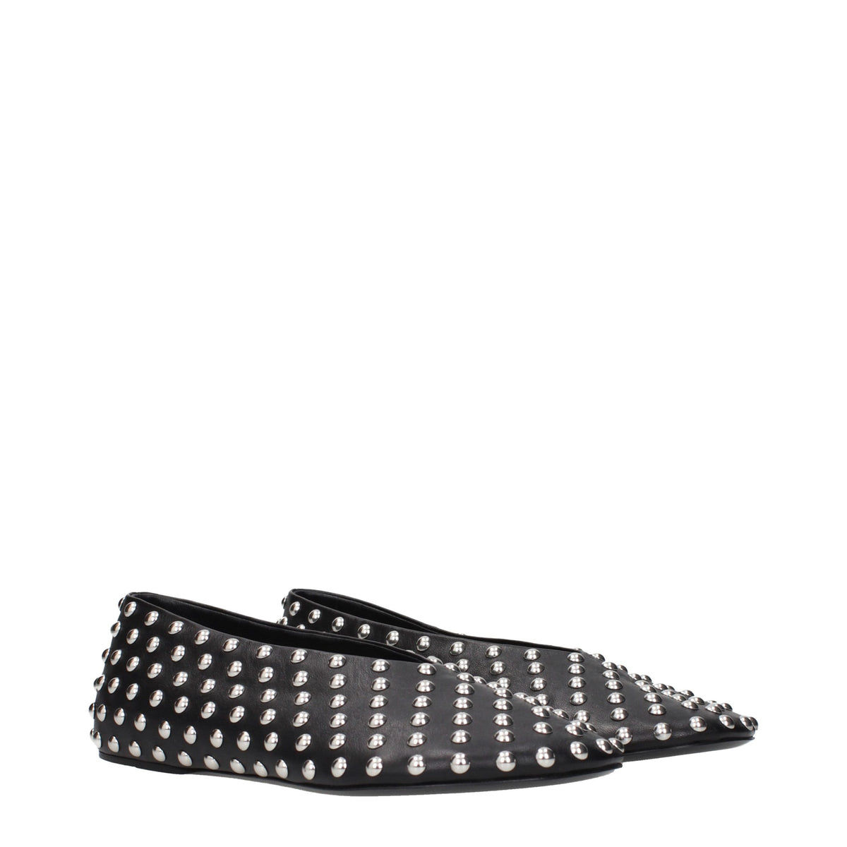 Black Leather Ballet Flats