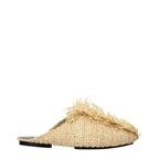 Beige Raffia Slippers