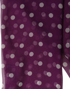 Purple White Polka Dot Square Foulard Scarf