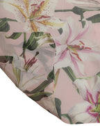Pink Silk Floral Chiffon Long Stole Scarf