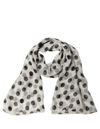 White Black Polka Dot Shawl Stole Scarf