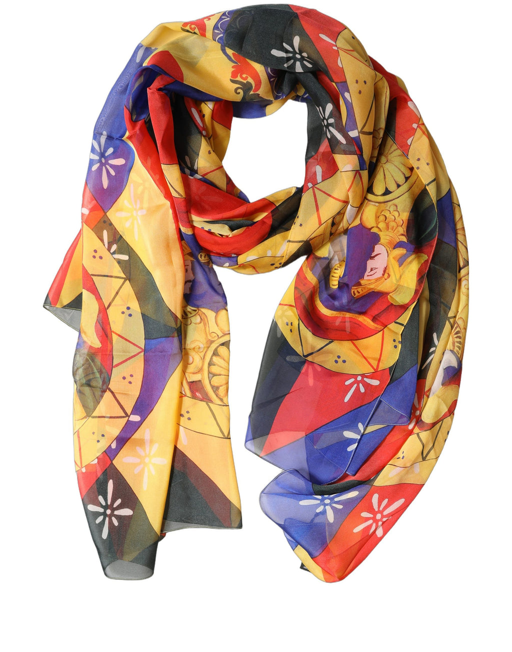 Multicolor Silk Printed Shawl Stole Scarf