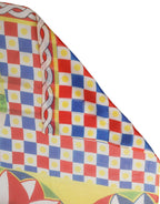 Multicolor Silk Carretto Foulard Scarf