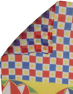 Multicolor Silk Carretto Foulard Scarf