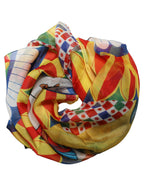 Multicolor Silk Carretto Foulard Scarf