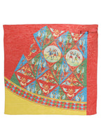 Multicolor Silk Printed Square Foulard Scarf