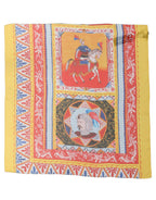 Multicolor Silk Printed Square Foulard Scarf