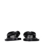 Black Leather Flip-Flop Sandals