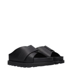 Black Leather Slippers
