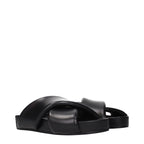 Black Leather Slippers